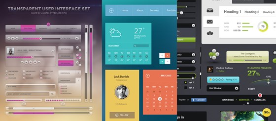 UI Kits - Flat, Modern, Transparent and More