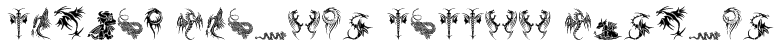 Tribal Dragons Tattoo Designs Font