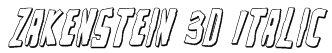 Zakenstein 3D Italic Font