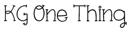KG One Thing Font