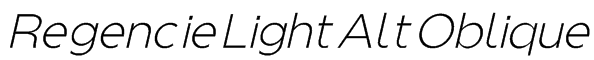 Regencie Light Alt Oblique Font