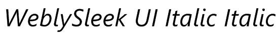 WeblySleek UI Italic Italic Font