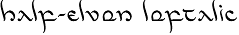 Half-Elven Leftalic Font