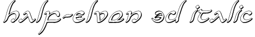Half-Elven 3D Italic Font