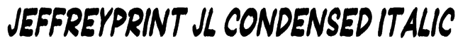 JeffreyPrint JL Condensed Italic Font