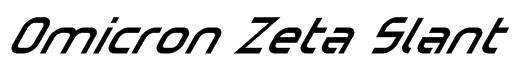 Omicron Zeta Slant Font