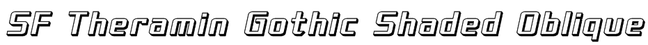 SF Theramin Gothic Shaded Oblique Font
