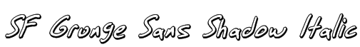 SF Grunge Sans Shadow Italic Font