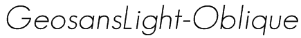 GeosansLight-Oblique Font