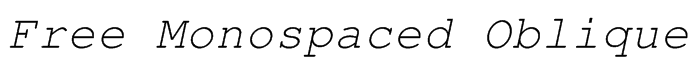 Free Monospaced Oblique Font