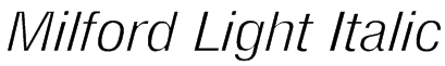 Milford Light Italic Font