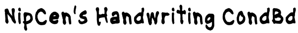 NipCen's Handwriting CondBd Font