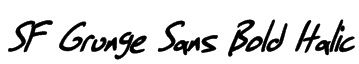 SF Grunge Sans Bold Italic Font