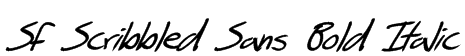 SF Scribbled Sans Bold Italic Font