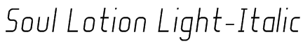 Soul Lotion Light-Italic Font