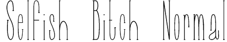 Selfish Bitch Normal Font