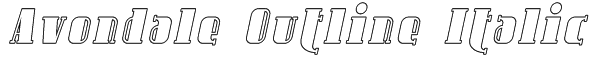 Avondale Outline Italic Font