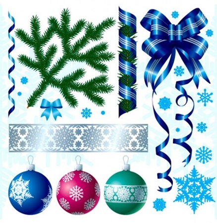 blue,creative,design,download,elements,graphic,illustrator,new,original,set,vector,web,christmas,detailed,interface,unique,vectors,ornaments,quality,stylish,fresh,ribbons,high quality,ui elements,hires,blue ribbon,bough,christmas elements,christmas ornaments,gift ribbon,snowflakes,tree bough vector