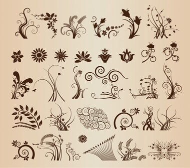 vector,floral,decoration,vectors,swirls,flourish,floral elements,vector floral,wheat stalk vector