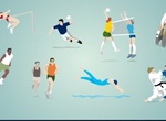 8 Olympic Sports Action Vectors Set
