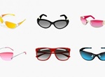 12 Trendy Colorful Sunglasses Vector Set