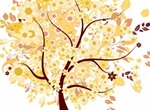 Abstract Autumn Tree Vector Graphic