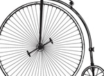 Vintage Big Wheel Bicycle Vector Graphic