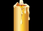 Dripping Lit Wax Candle Vector Graphic