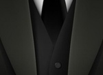 Trendy Dark Men's Suit Vector Graphic