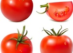Juicy Red Tomato Vector Set