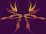 Colorful Flowing Phoenix Graphic