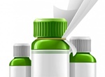 Green Medicine Bottle & Paper Vector Design