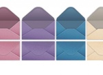 4 Colorful Postal Envelopes Vector Set
