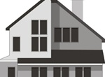 Modern Two Story House Vector Illustration