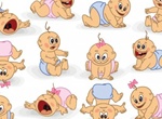12 Cartoon Style Baby Vector Graphics