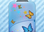 Blue Butterfly Travel Bag Vector Icon