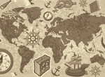 Old World Vector Map With Sea Faring Elements