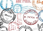 World Postmark Stamps Vector Set