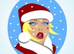 Sexy Girl Santa Vector Background