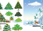11 Christmas Tree Vector Designs Set