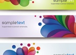 3 Colorful Abstract Leaf Banners