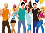 Trendy Young People Vector Illustration
