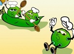 Green Peas Cooking Cartoon Vector