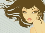Beautiful Windswept Hair Girl Vector Graphic