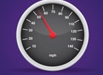 Glossy Round Car Speedometer Vector Graphic