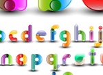 Color Connect Alphabet Font Vector Set