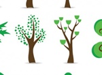12 Green Abstract Tree Symbol Vectors