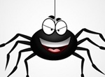 Grinning Black Spider Vector Graphic