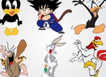 6 Cartoon Mascot Vector Characters Set