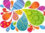 Colorful Patterned Bubble Shapes Vector